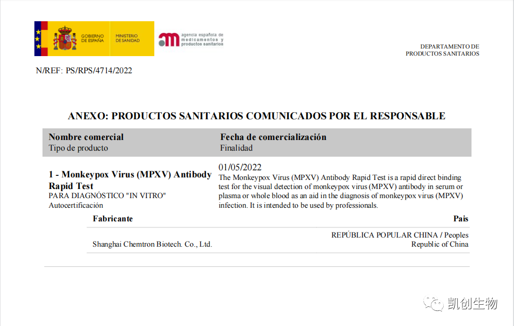 喜訊! 凱創生物猴痘病毒檢測試劑盒獲得歐盟CE認證